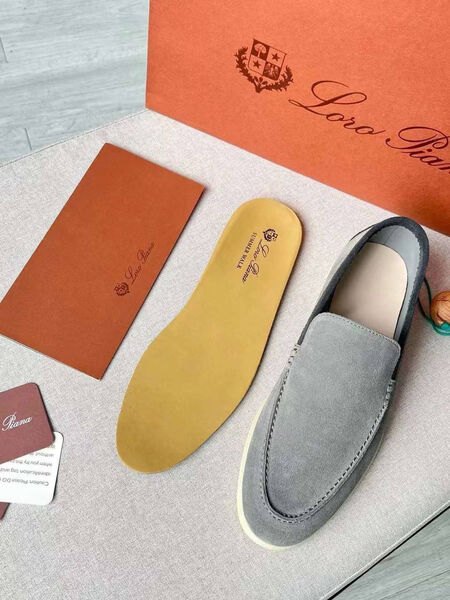 Мужские лоферы Loro Piana мужской замша графитовый 146458-5