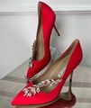 Туфли Manolo Blachnik женский сатин бордовый 122962-1