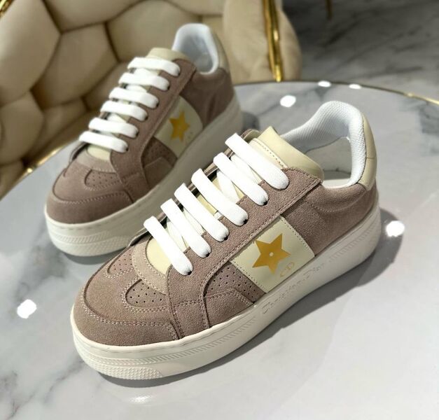 Кеды Christian Dior женский замша бежевый 183260
