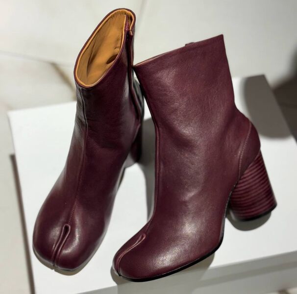 Ботильоны Maison Margiela женский кожа бордовый 159775