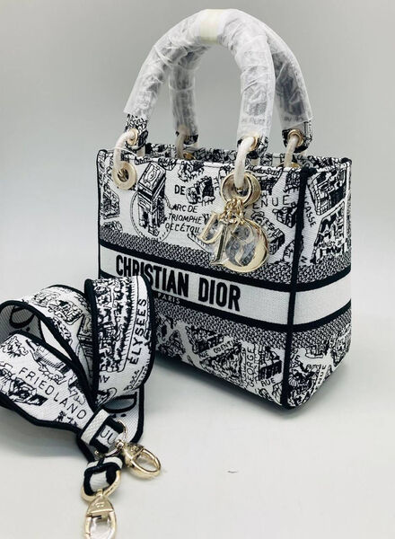 Сумка Christian Dior Lady женский текстиль графитовый 148879