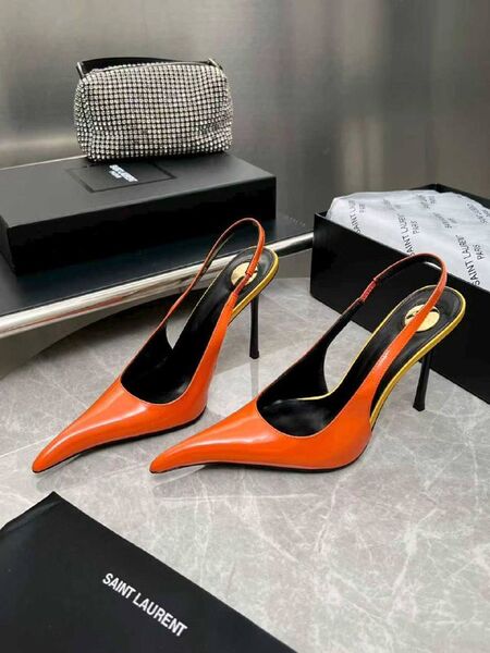Женские туфли Saint Laurent женский кожа оранжевый z7940016-1-3
