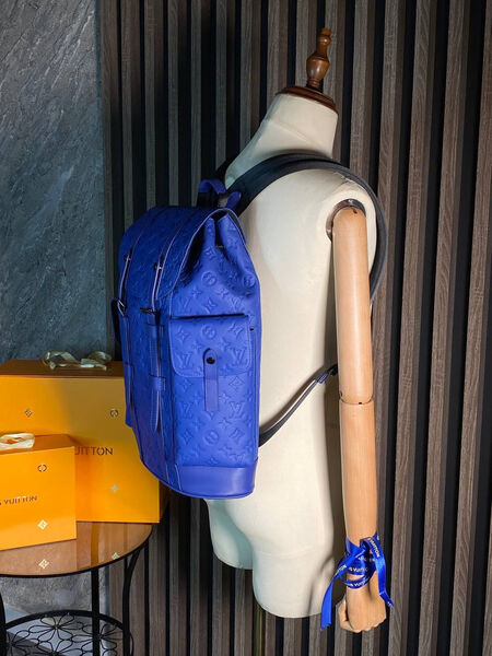 Мужской рюкзак Louis Vuitton мужской кожа синий 145925-2