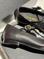 Балетки Chanel женский кожа черный 138658-2