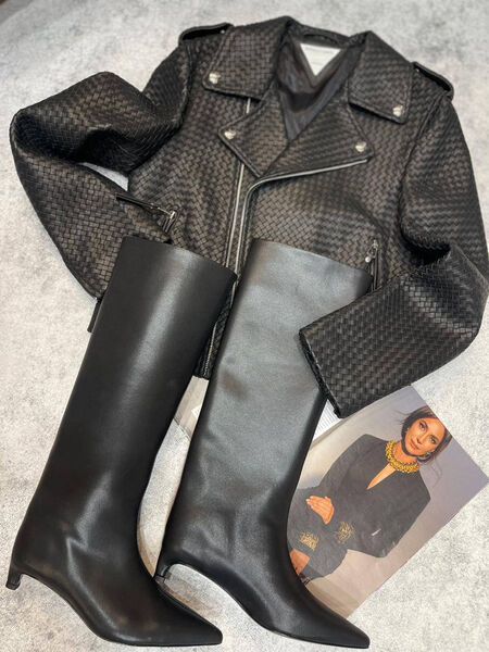 Сапоги Jil Sander женский кожа черный 127528-6