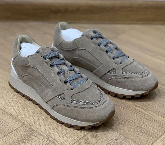Кроссовки Brunello Cucinelli женский замша графитовый 32929