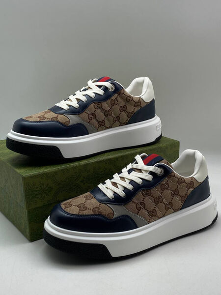 Мужские кеды Gucci мужской текстиль 158091-2