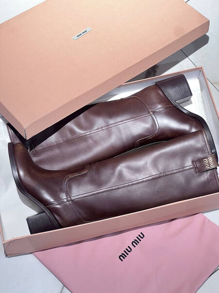 Сапоги Miu Miu женский кожа 129701-2
