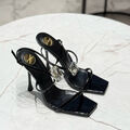 Босоножки Saint Laurent женский кожа черный 182053-2