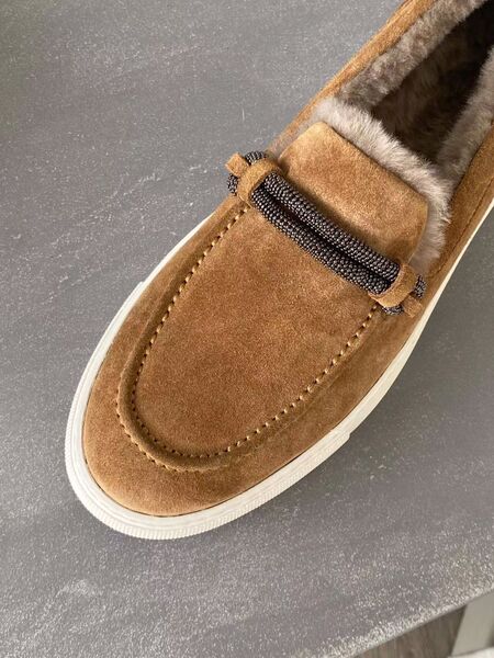 Лоферы Brunello Cucinelli женский овчина бежевый 39766-2