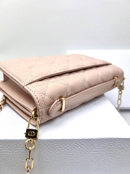 Сумка Christian Dior Handle женский кожа розовый 152941-3