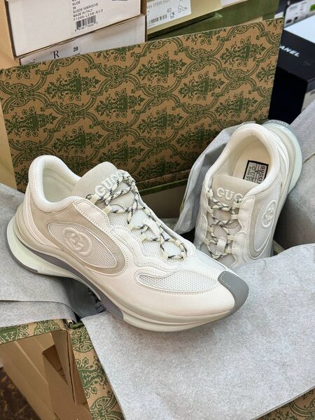 Кроссовки Gucci Run женский кожа белый 138968-8