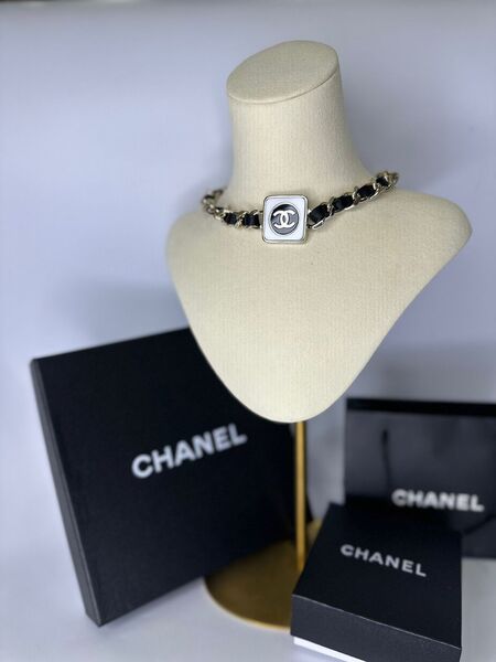 Чокер Chanel черный,серебристый 175582