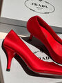 Туфли Prada женский сатин бордовый 146539-2