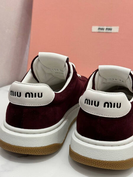 Кеды Miu Miu женский замша бордовый 146002-3