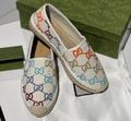 Эспадрильи Gucci женский текстиль бежевый 91376-1