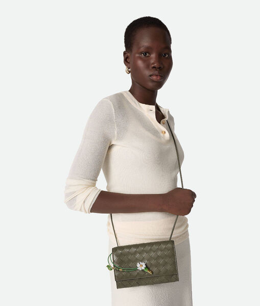 Сумка Bottega Veneta женский кожа болотный 200757-4