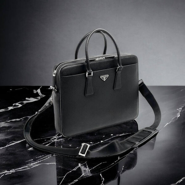 Мужской портфель Prada мужской кожа черный 132092-4