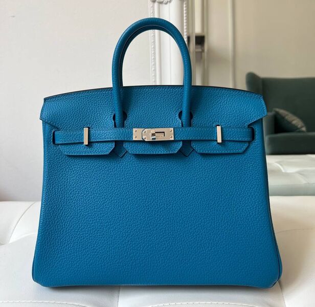 Сумка Hermès Birkin 25 женский кожа бирюзовый 150145