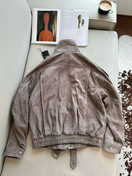 Куртка Saint Laurent женский замша графитовый 196676-5