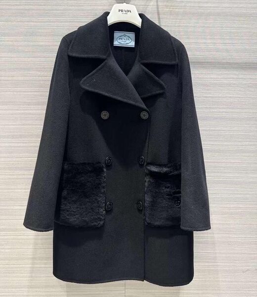 Пальто Prada женский черный,коричневый 123813