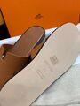 Мужские шлёпанцы Hermes Izmir мужской кожа коричневый c6333656-1-10