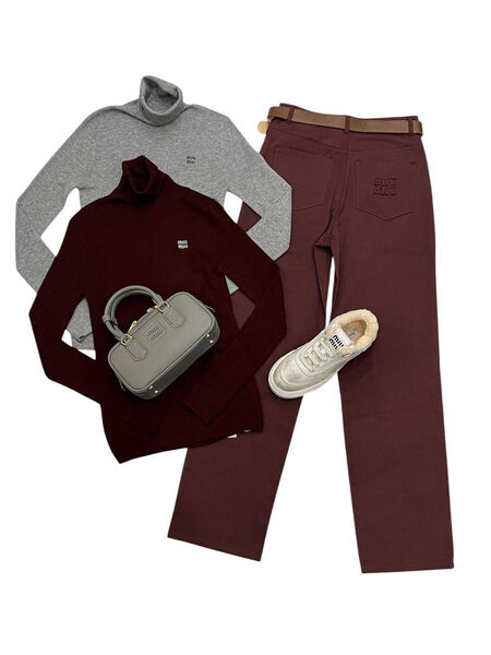 Брюки Miu Miu женский бордовый 168753-2