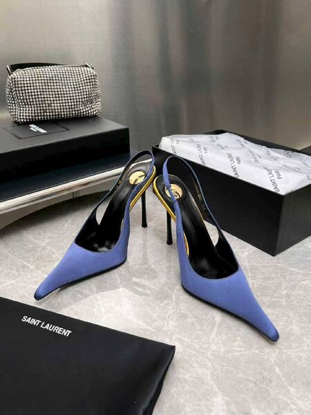Женские туфли Saint Laurent женский кожа голубой a6396348-1-2