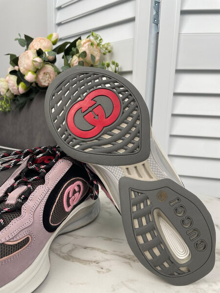 Кроссовки Gucci женский замша черный 138962-7