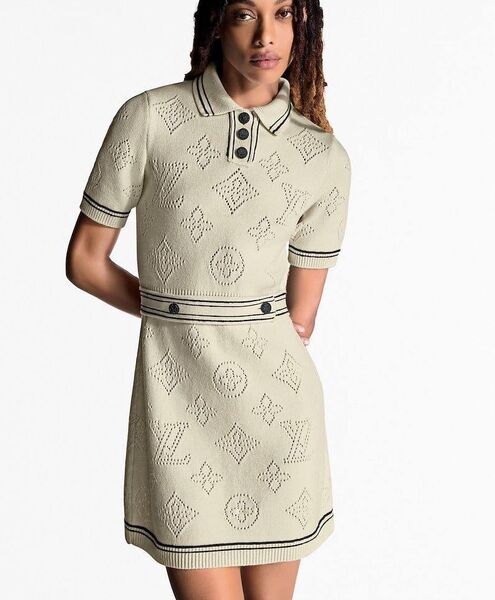 Платье Louis Vuitton женский вязаная ткань песочный 197051