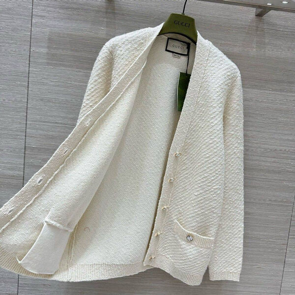Кардиган Gucci женский вязаная ткань белый 169986-4