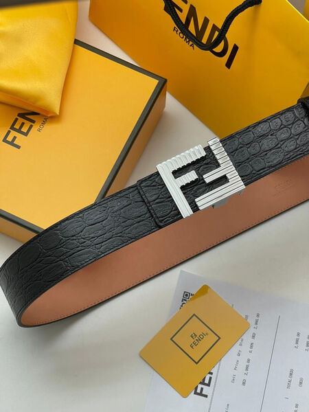 Мужской ремень Fendi мужской кожа черный 108719-2
