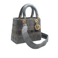 Сумка Christian Dior Lady женский текстиль графитовый 74255