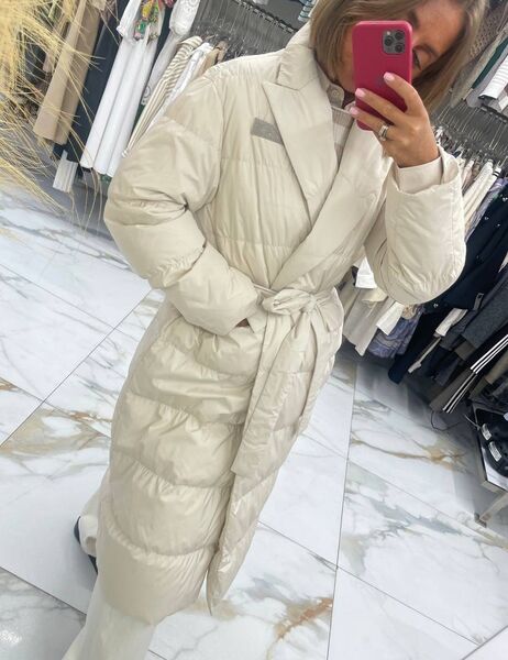 Пуховик Brunello Cucinelli женский белый 123450