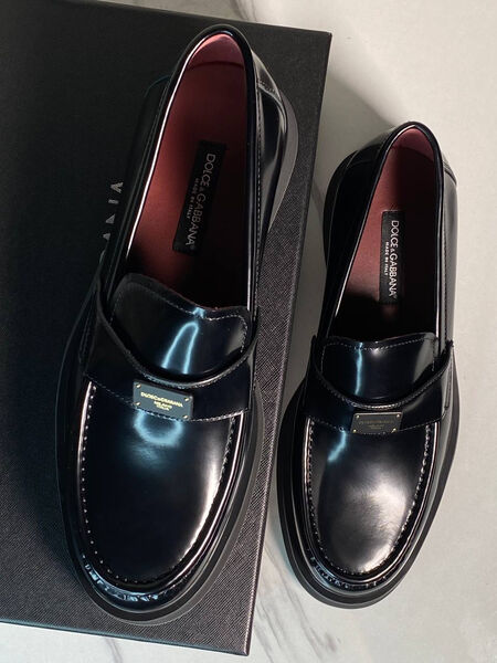 Мужские лоферы Dolce & Gabbana мужской кожа черный 170953-7
