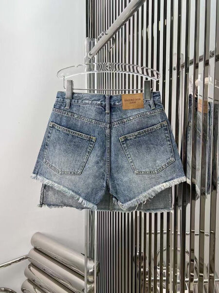 Шорты Balenciaga женский джинса бирюзовый 119514-3