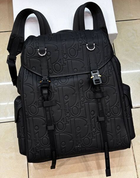 Мужской рюкзак Christian Dior мужской кожа черный 168446