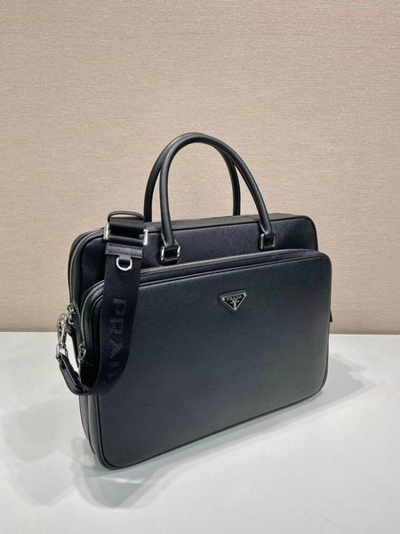 Мужской портфель Prada мужской кожа черный 52108-3