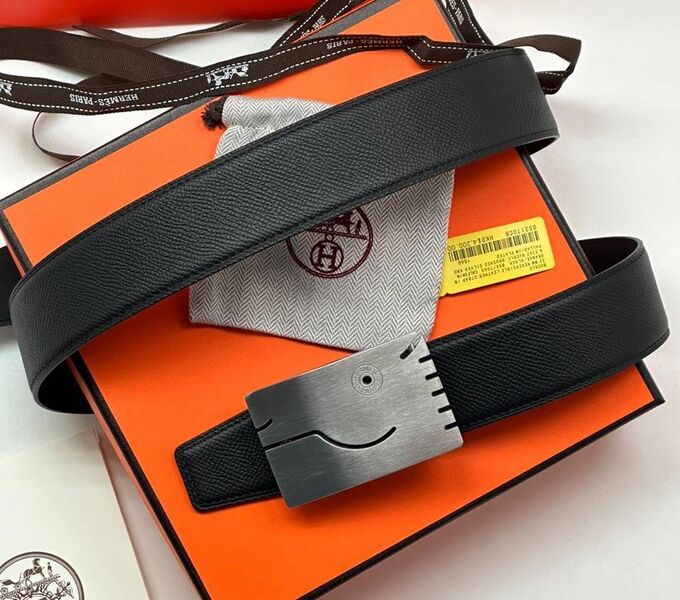 Мужской ремень Hermès мужской кожа черный 108566
