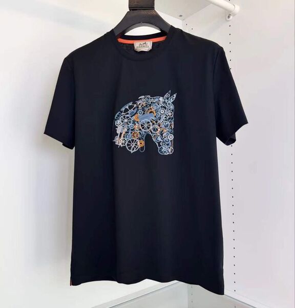 Мужская футболка Hermès мужской черный 190076