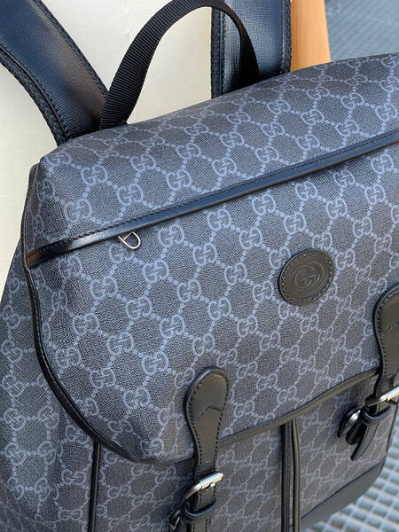 Мужской рюкзак Gucci мужской канва графитовый 123790-7