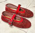 Балетки Alaïa женский кожа бордовый 155671-1