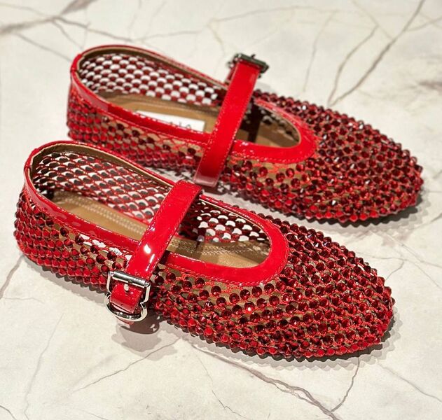 Балетки Alaïa женский кожа бордовый 155671