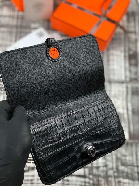 Купюрница Hermès мужской кожа черный 37321-3