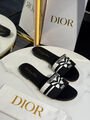Шлепки Christian Dior женский текстиль черный 191059-2