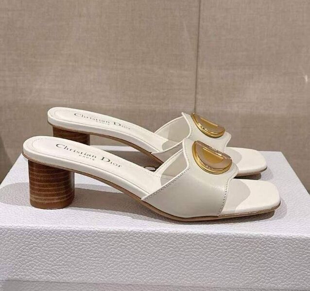 Шлепки Christian Dior женский кожа белый 145509