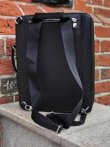 Мужской портфель-рюкзак Louis Vuitton мужской кожа черный 52110-3