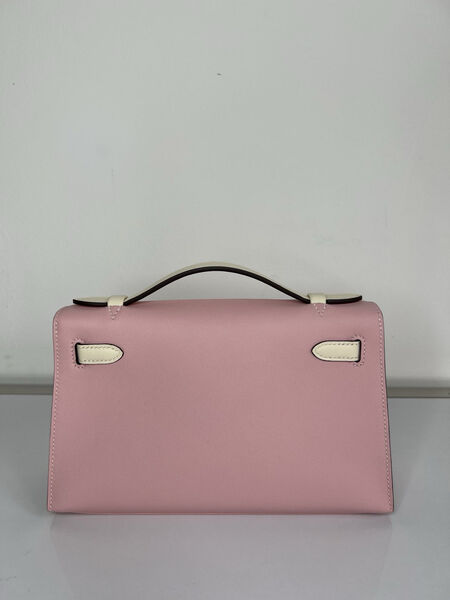Сумка Hermèskelly 20 Pochette женский кожа розовый 138058-3