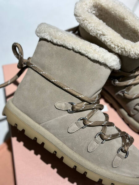 Ботинки Miu Miu женский замша графитовый 166968-3