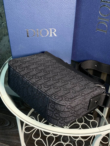 Мужская сумка мессенджер Christian Dior мужской кожа черный 168608-4
